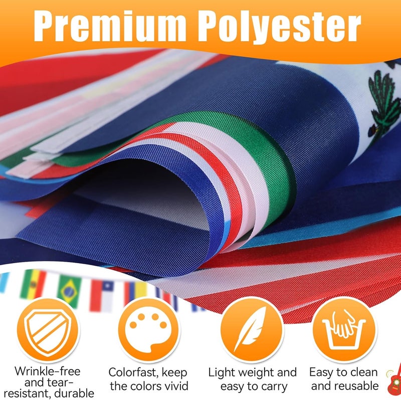 Alphatool 2 Set Latin America 21 Countries String Flags, Hispanic Heritage Month Decorations, 25ft Assorted Latino Flag Banners for Classroom Sports Bars Party Decor - Image 4